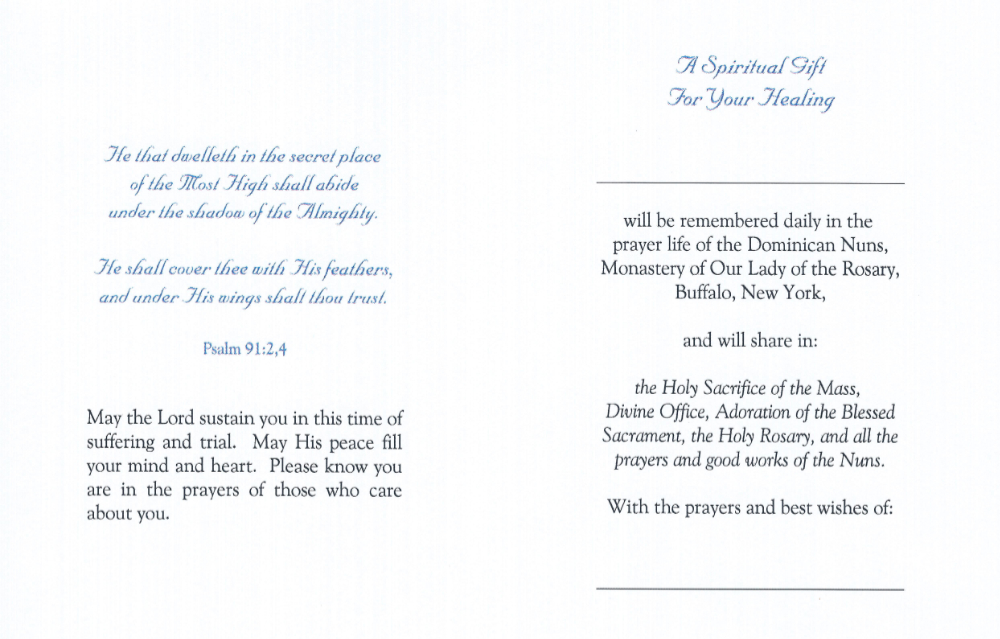 Spiritual Bouquet Rosary Get Well Card - Image 2
